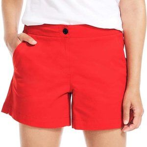 NWT Nautica Womens Mid Rise Summer Sport Shorts Pockets Red Size 6 $50 AA262